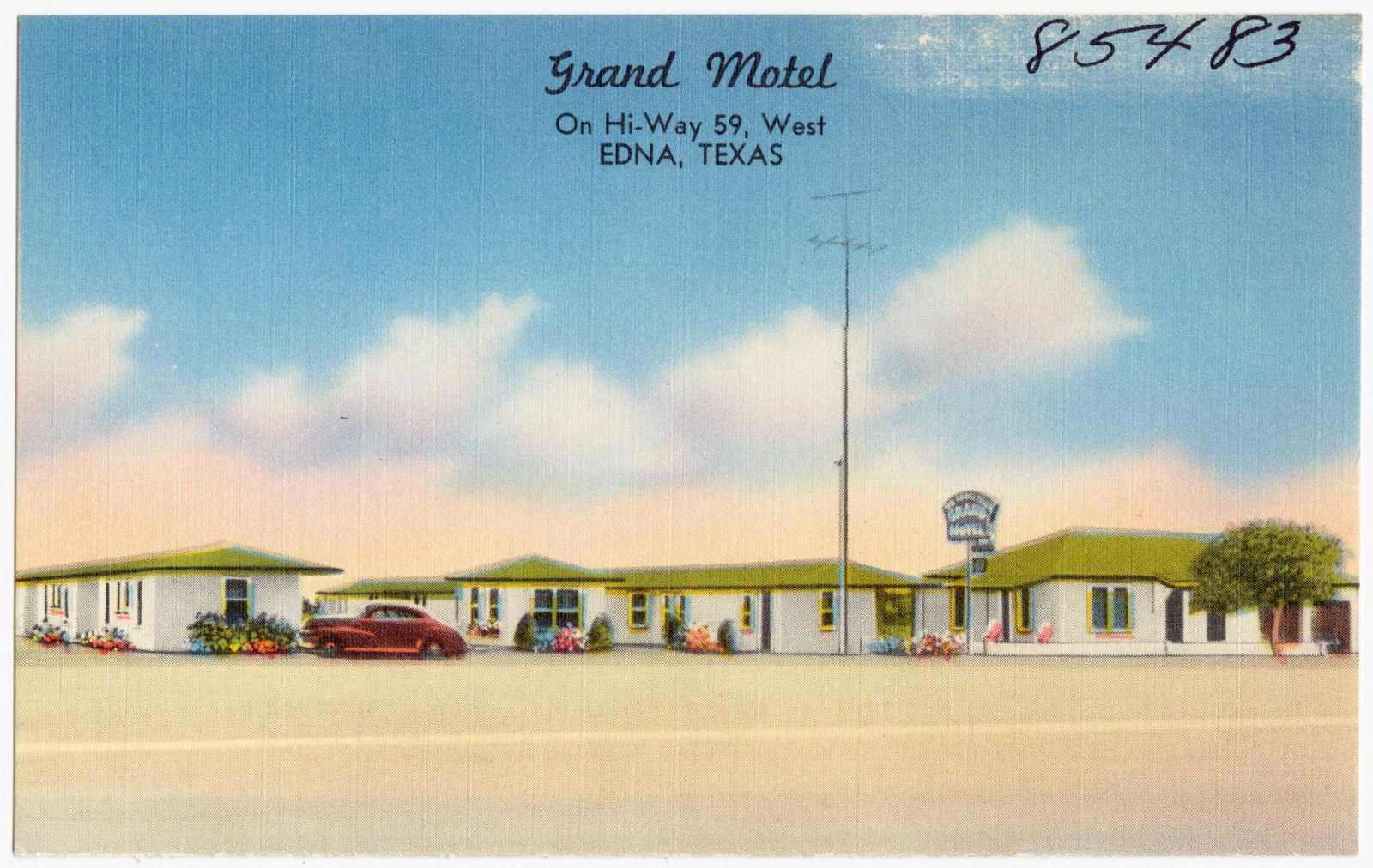 Grand Motel, on Hi-Way 59, west, Edna, Texas, Boston Public Library - undated