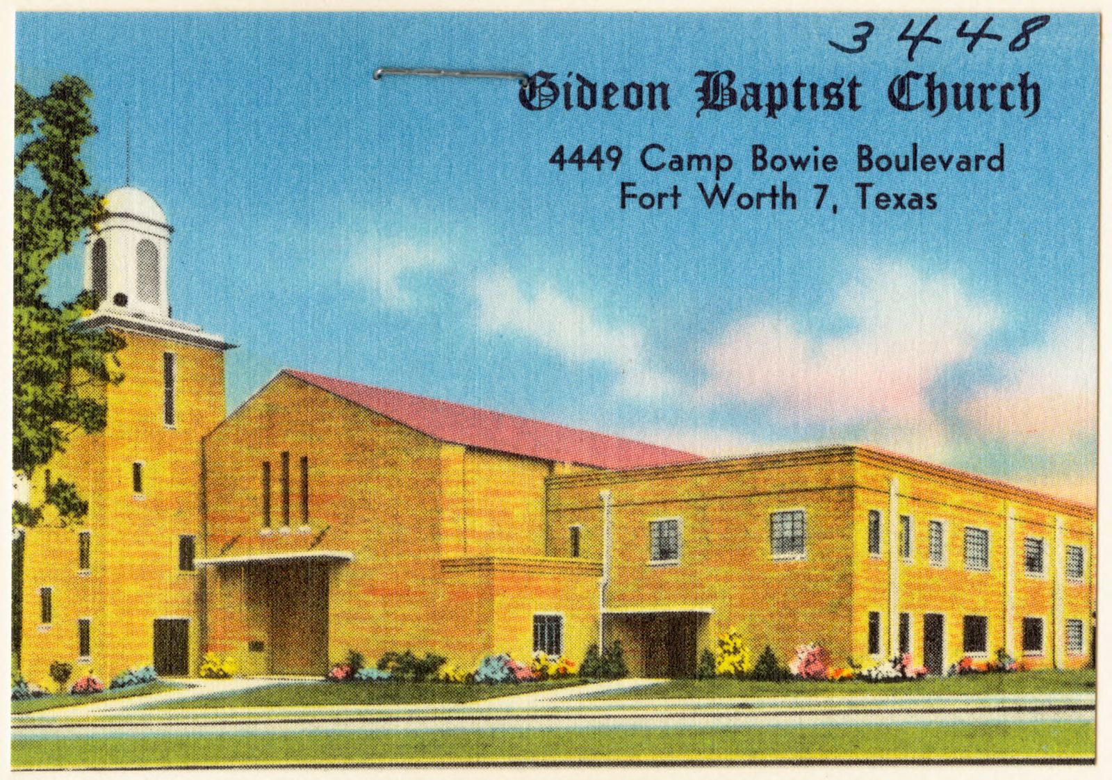 Gideon Baptist Church, 4449 Camp Bowie Boulevard, Fort Worth 7, Texas, Boston Public Library - undated