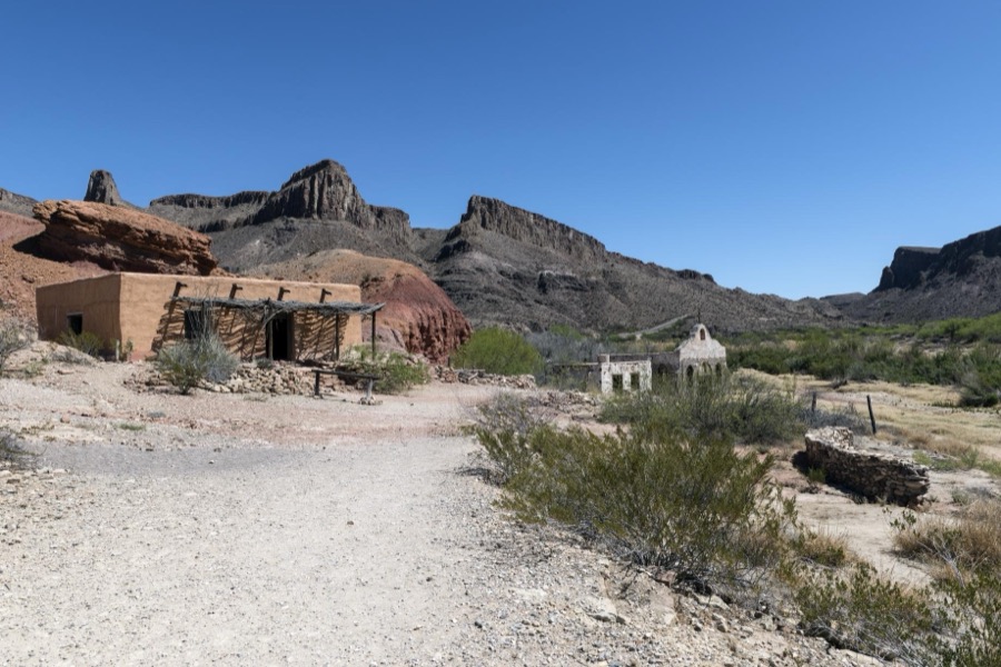 Part of a much-used, now-abandoned "western" movie set along the Rio Grande River in Big Bend Ranch State Park in lower Brewster County, Texas