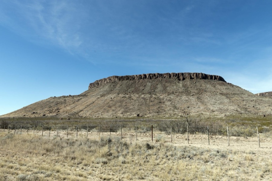 Mesa formation north of Big Bend National Park in Texas's "Trans-Pecos" region
