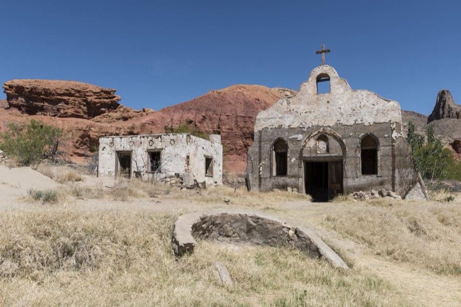 Part of a much-used, now-abandoned "western" movie set along the Rio Grande River in Big Bend Ranch State Park in lower Brewster County, Texas