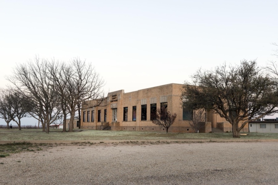 The Borden County Courthouse, built in 1939 in the town of Gail, Texas