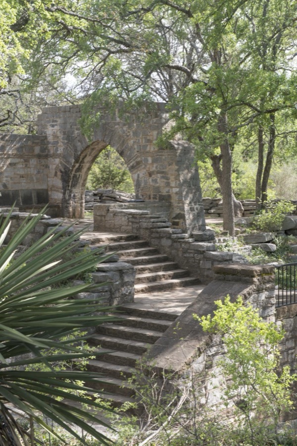 Manmade structures leading to Longhorn Caverns, now a state park in Burnet County in the Texas Hill Country