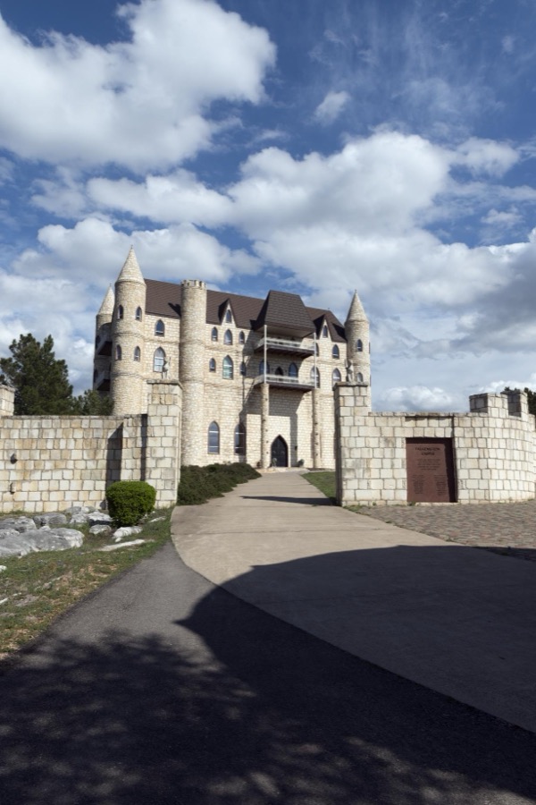 Falkenstein Castle, built from scratch as a residence by Kim and Terry Young in the hills below Burnet in the Texas Hill Country