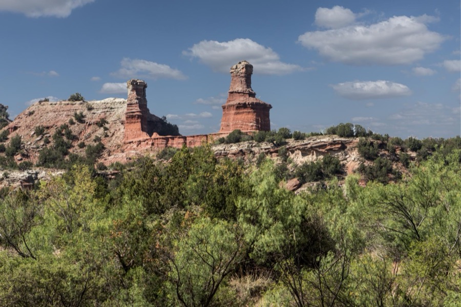 The "Lighthouse," the signature formation in Palo Duro Canyon State Park in Armstrong County in the Texas panhandle