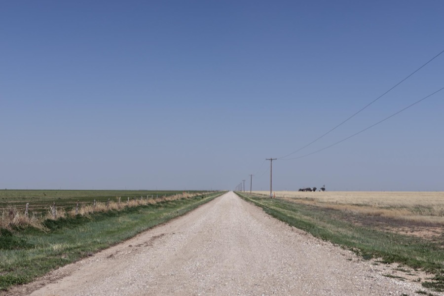 One of many "forever roads" in the Texas panhandle