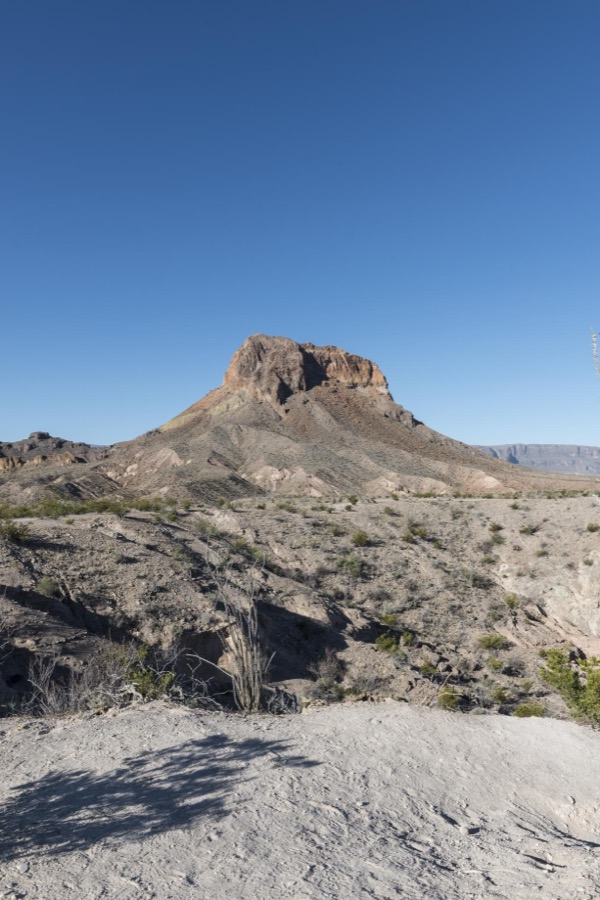Scene in arid Big Bend National Park, which hugs the Rio Grande River in Brewster County, Texas