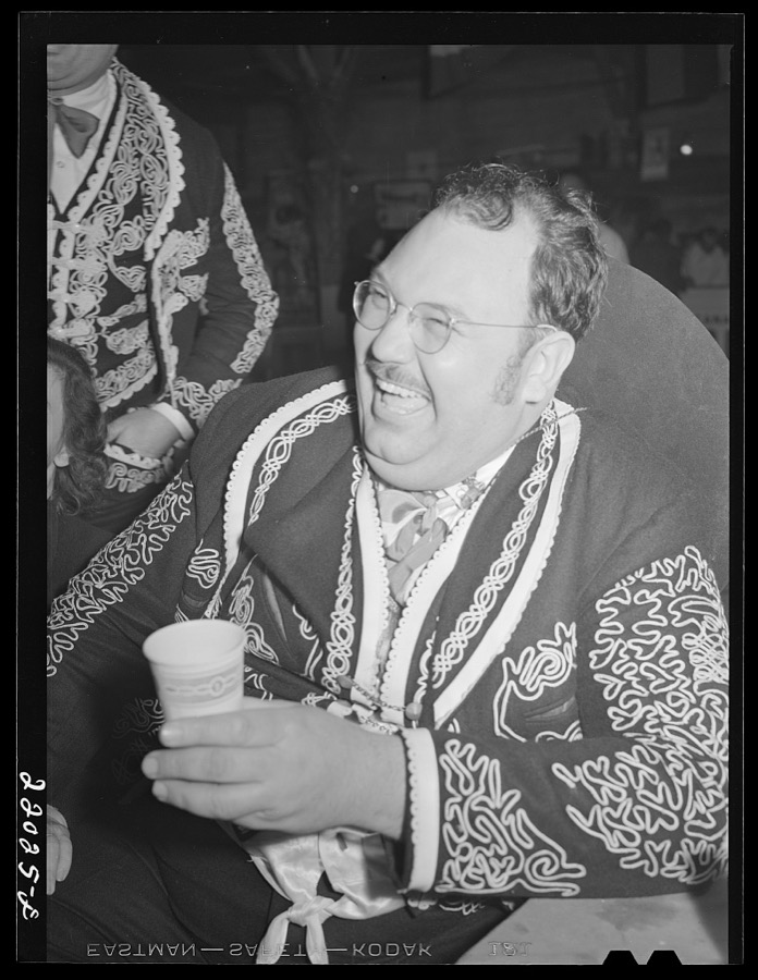 Brownsville, Texas. Charro Days fiesta. Committee member at El Rancho Grande