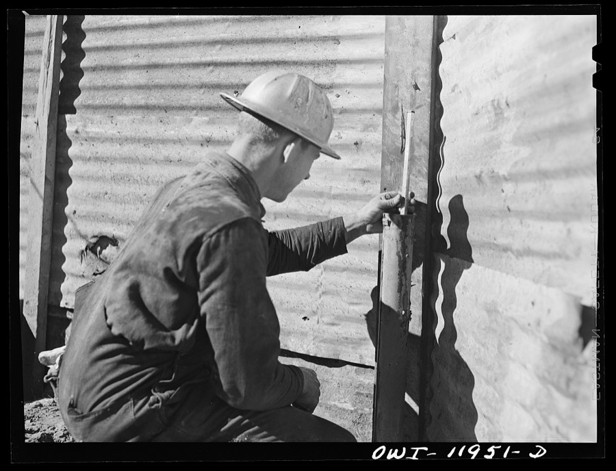 Andrews County, Texas. Making test of mud which is being used in drilling