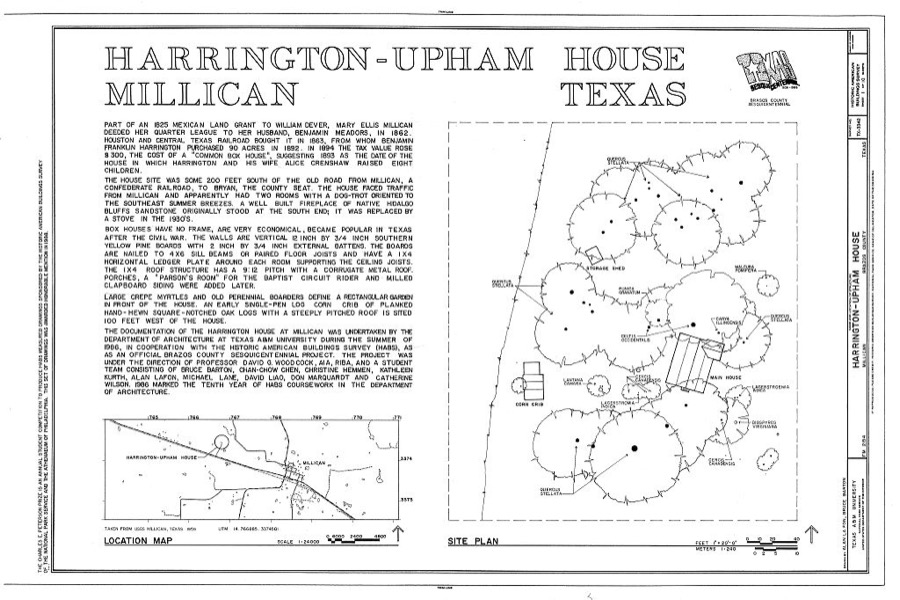 Harrington-Upham House, FM 2154 (Wellborn Road), Millican, Brazos County, TX