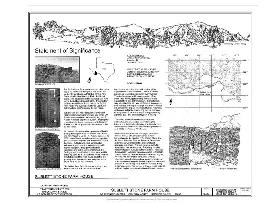 Sublett Stone Farm House, Castolon, Brewster County, TX