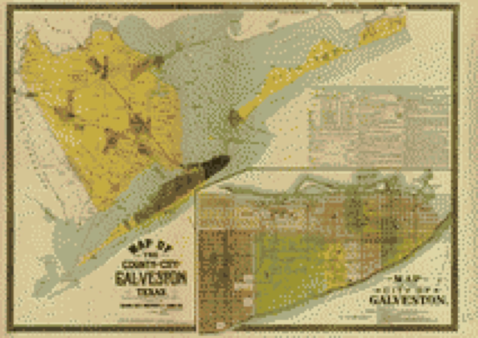 Land ownership map, 1891 - Map of the county and city of Galveston, Texas