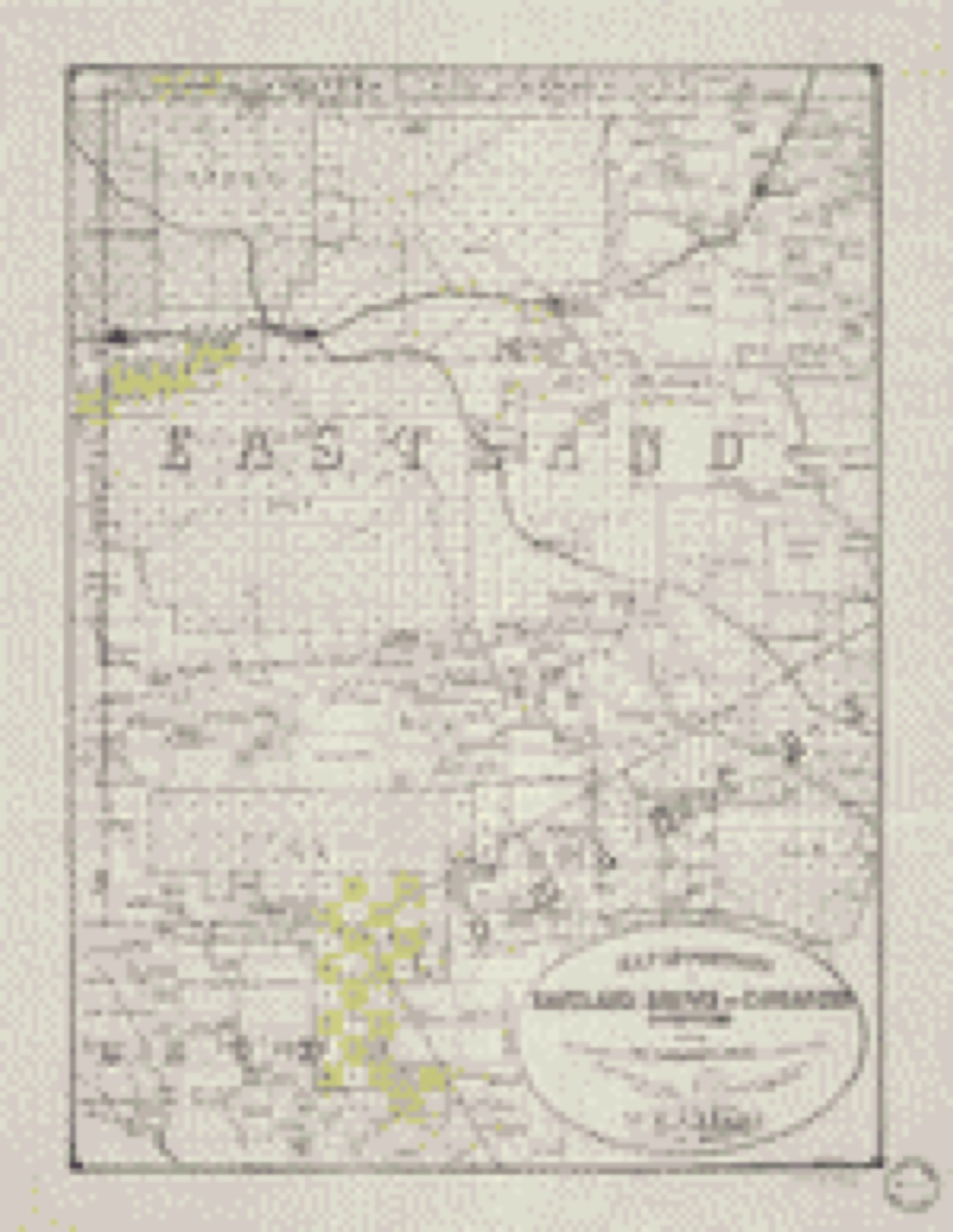 Land ownership map, 189? - Map of portions of Eastland, Brown and Comanche Counties : showing the lands of the Texas and Pacific R'y Co. in yellow color