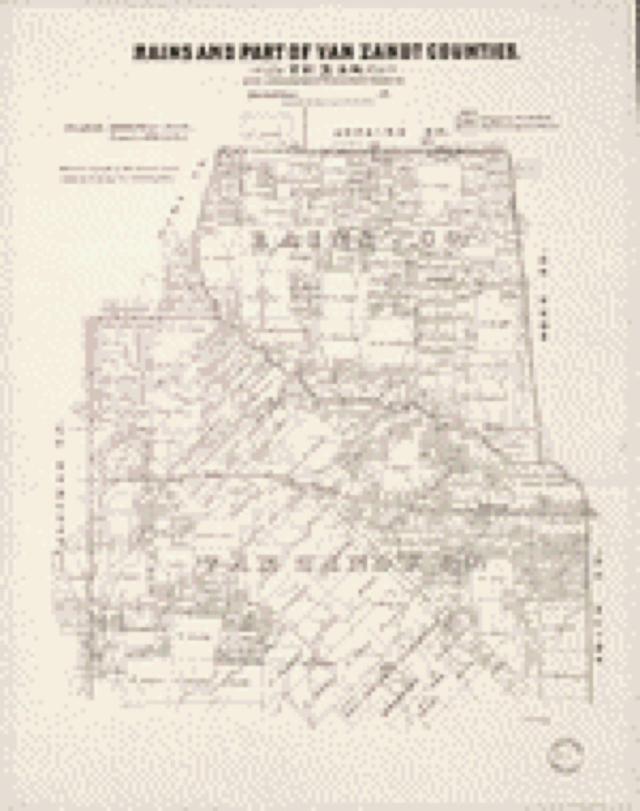 Land ownership map, 187? - Rains and part of Van Zandt Counties