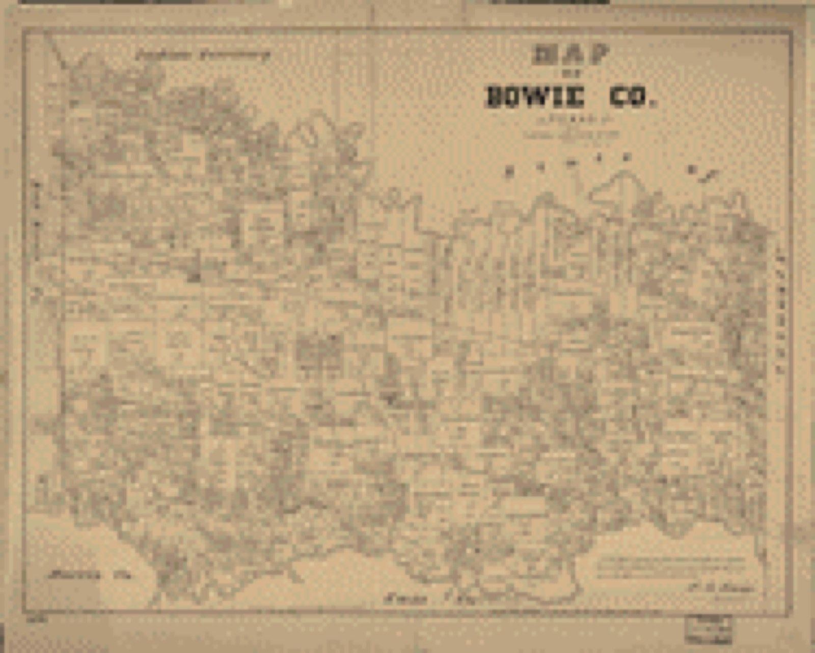 Land ownership map, 1879 - Map of Bowie County, Texas