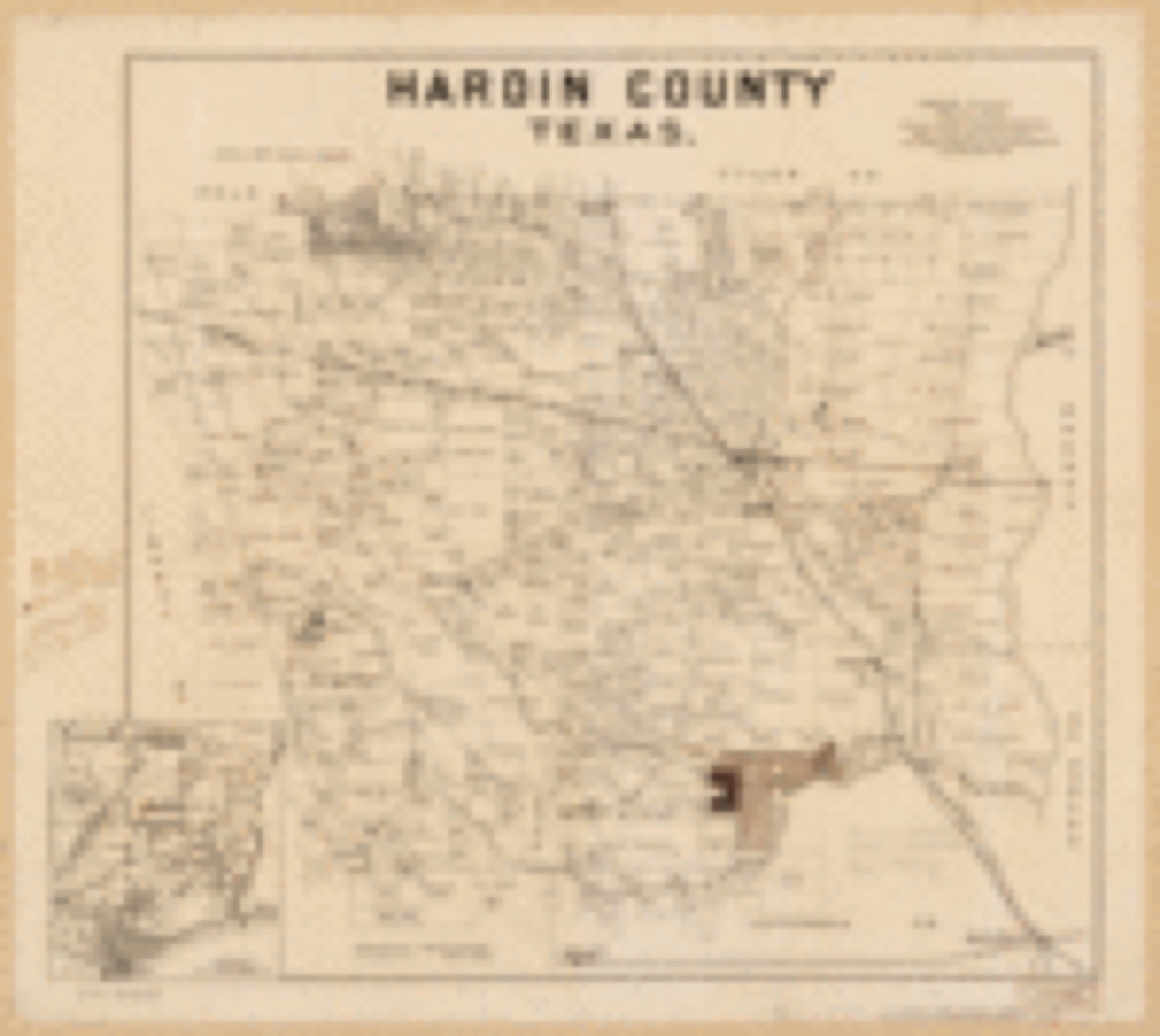 Land ownership map, 1890 - Hardin County, Texas