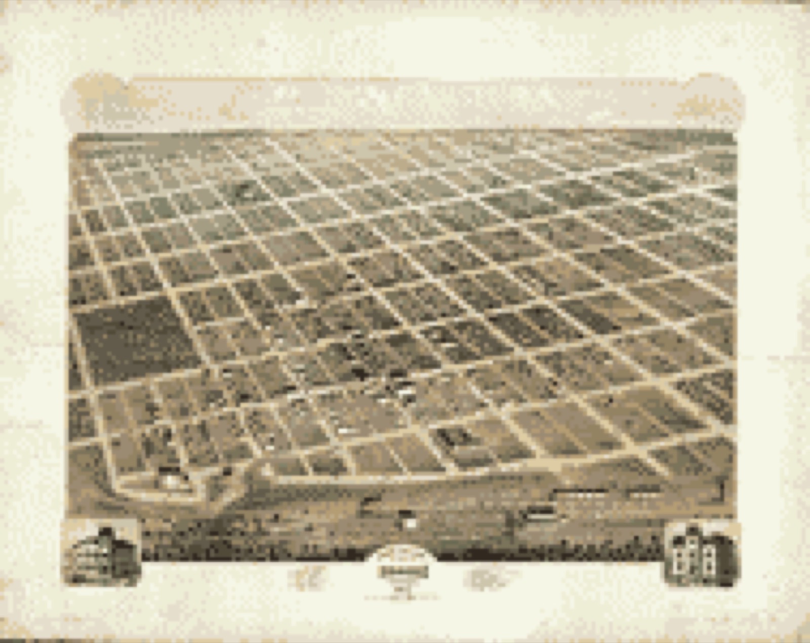 Bird's-eye view, 1873 - Bird's eye view of the city of Denison, Texas, 1873