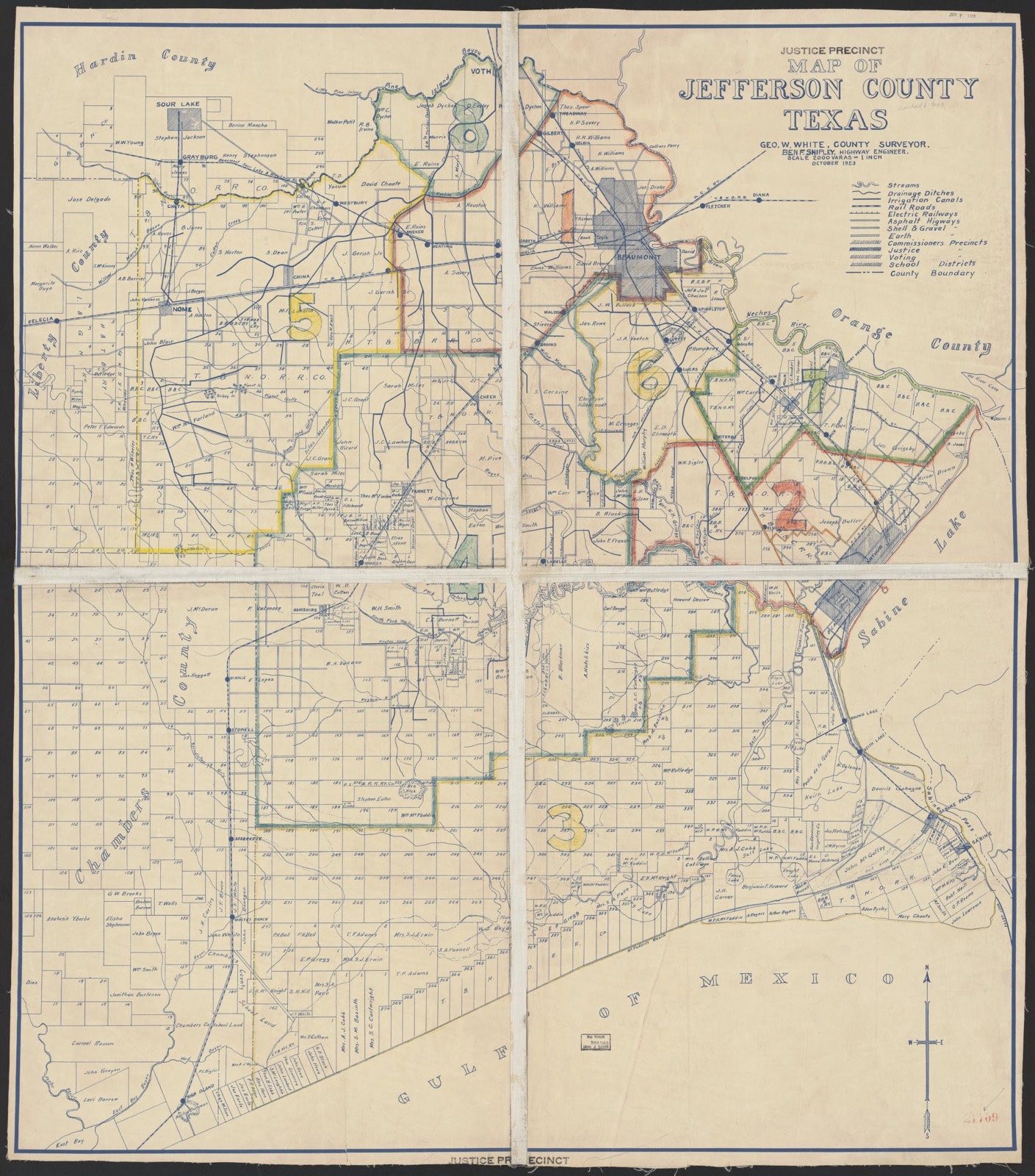 Land ownership map, 1923 - Map of Jefferson County, Texas