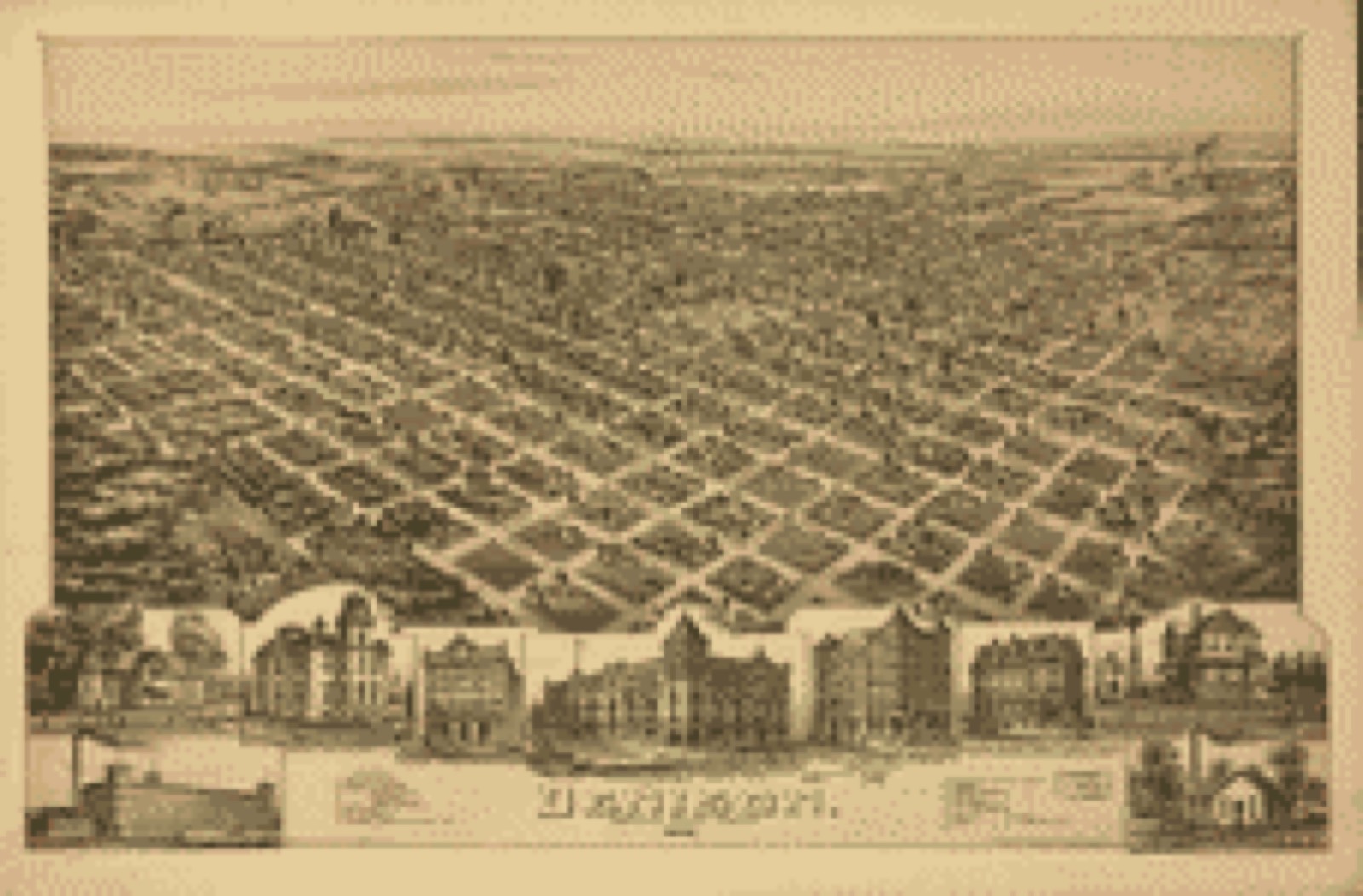 Bird's-eye view, 1891 - Denison, Grayson County, Texas 1891