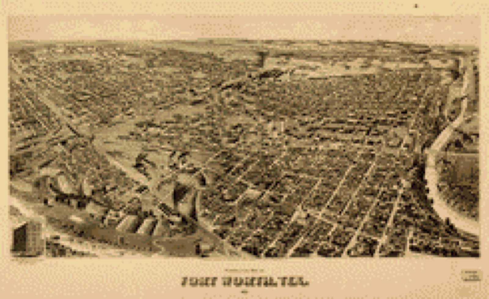 Bird's-eye view, 1891 - Perspective map of Fort Worth, Tex. 1891