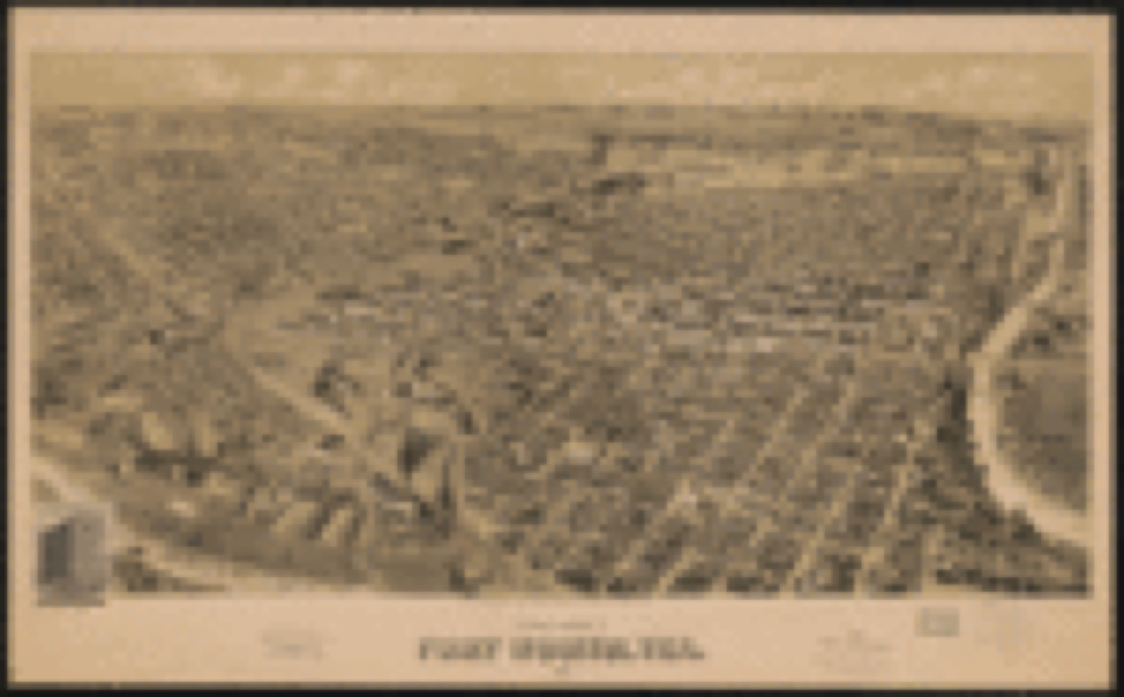 Bird's-eye view, 1891 - Perspective map of Fort Worth, Tex. 1891