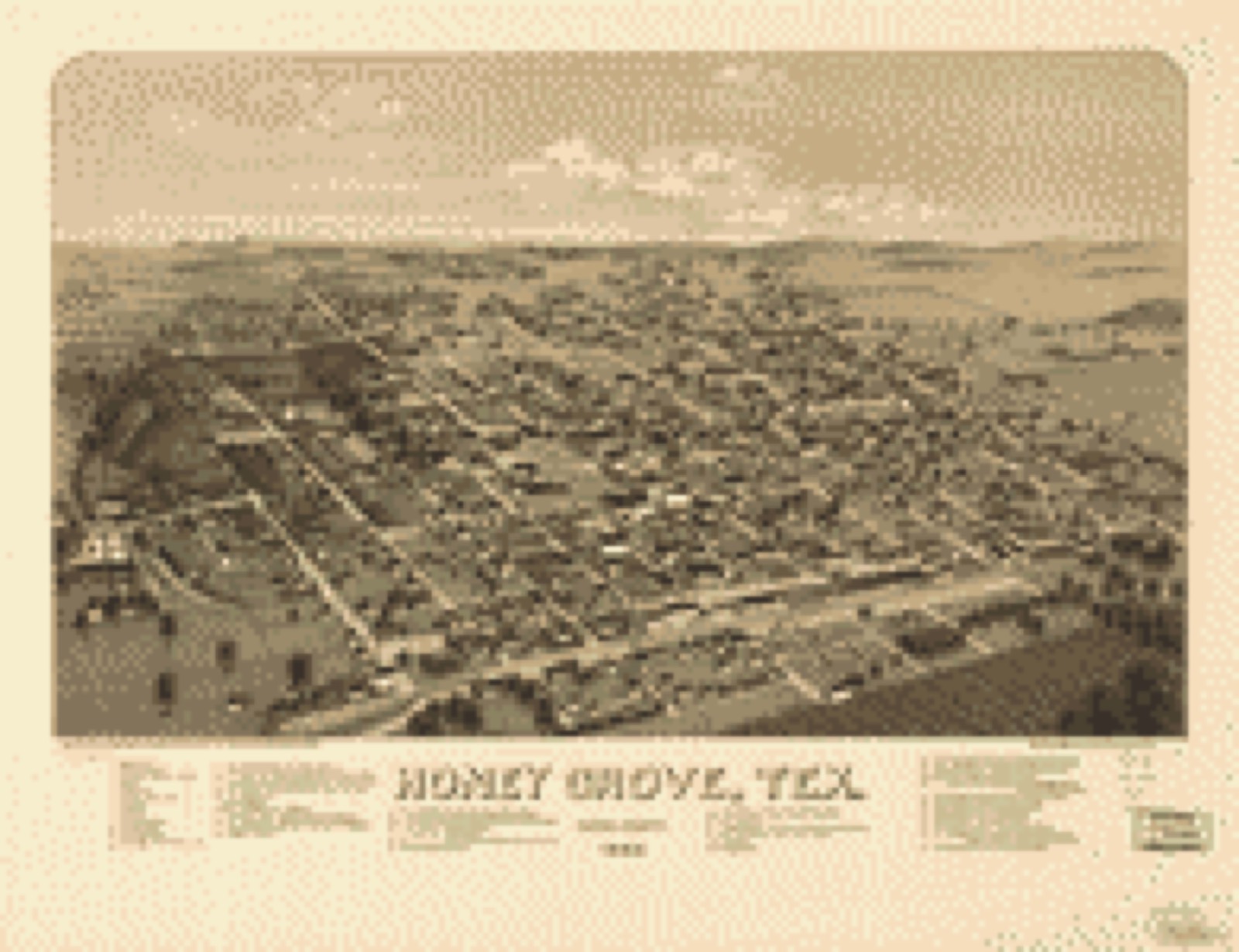 Bird's-eye view, 1886 - Honey Grove, Tex. Fannin County 1886