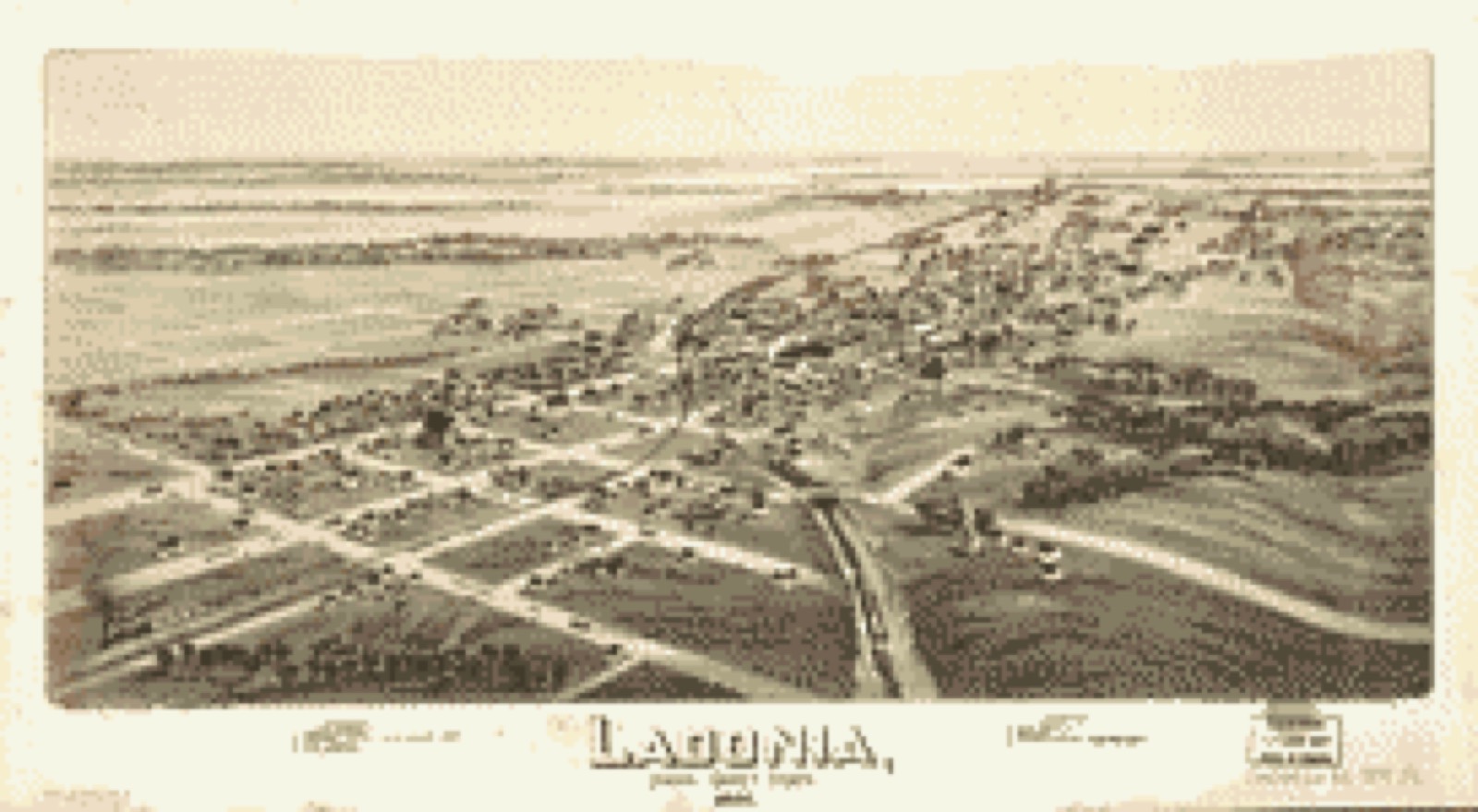 Bird's-eye view, 1891 - Ladonia, Fannin County, Texas