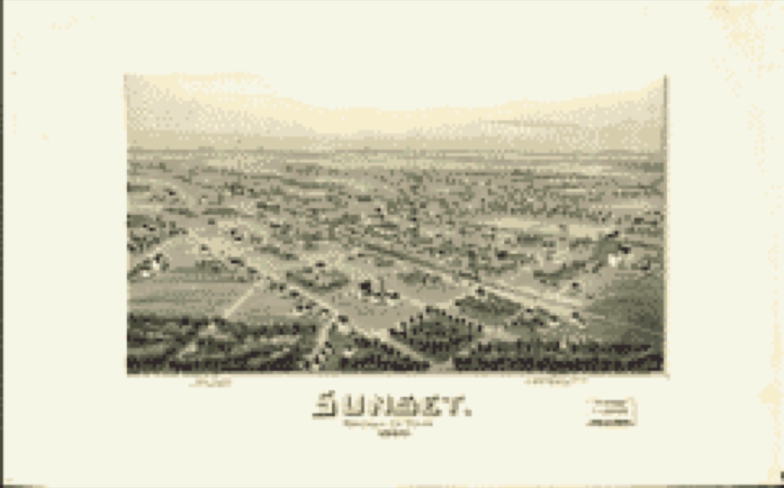 Bird's-eye view, 1890 - Sunset, Montague Co., Texas, 1890