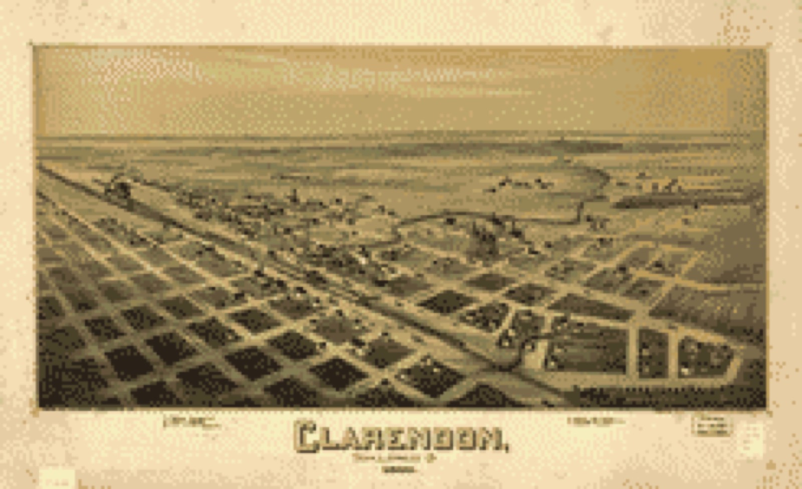 Bird's-eye view, 1890 - Clarendon, Texas, Donley Co. 1890