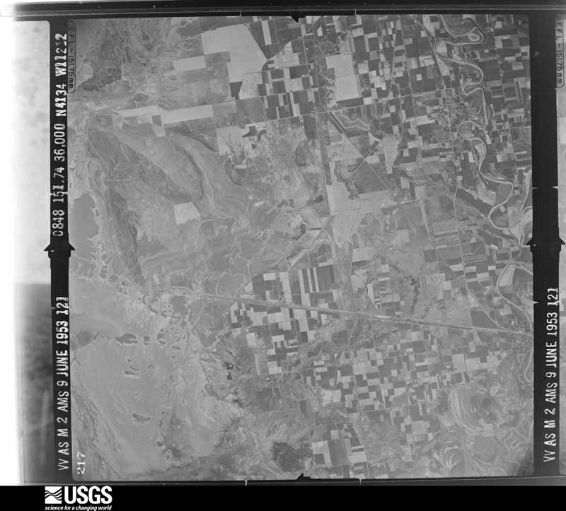 U.S. Geological Survey aerial photograph, 1954-06-09, scale 1:64000