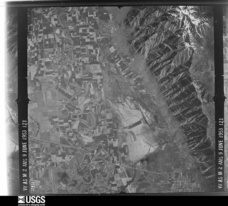 U.S. Geological Survey aerial photograph, 1954-06-09, scale 1:64000