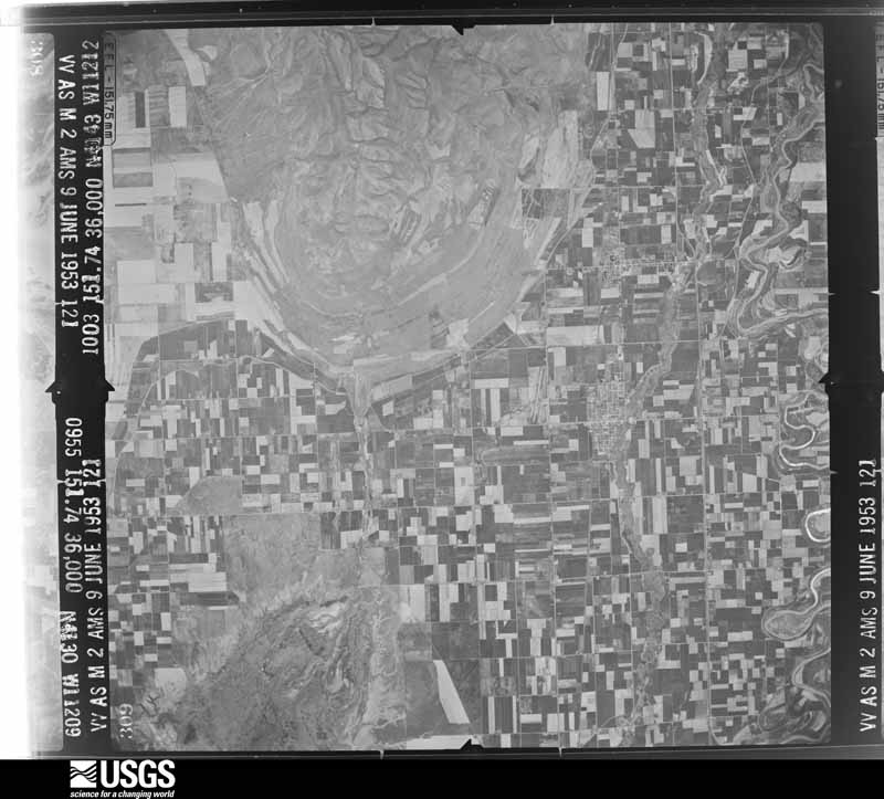U.S. Geological Survey aerial photograph, 1954-06-09, scale 1:64000
