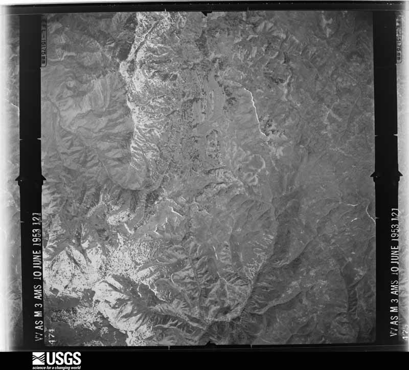 U.S. Geological Survey aerial photograph, 1953-06-10, scale 1:64000