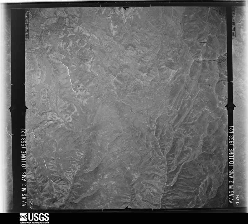 U.S. Geological Survey aerial photograph, 1953-06-10, scale 1:64000