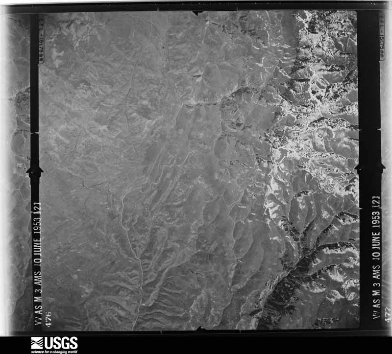 U.S. Geological Survey aerial photograph, 1953-06-10, scale 1:64000