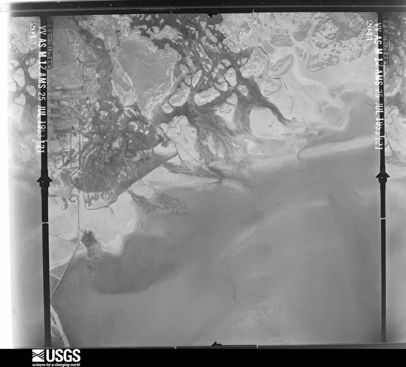 U.S. Geological Survey aerial photograph, 1953-07-25, scale 1:64000