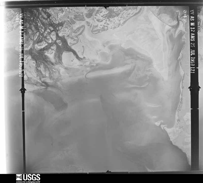 U.S. Geological Survey aerial photograph, 1953-07-25, scale 1:64000