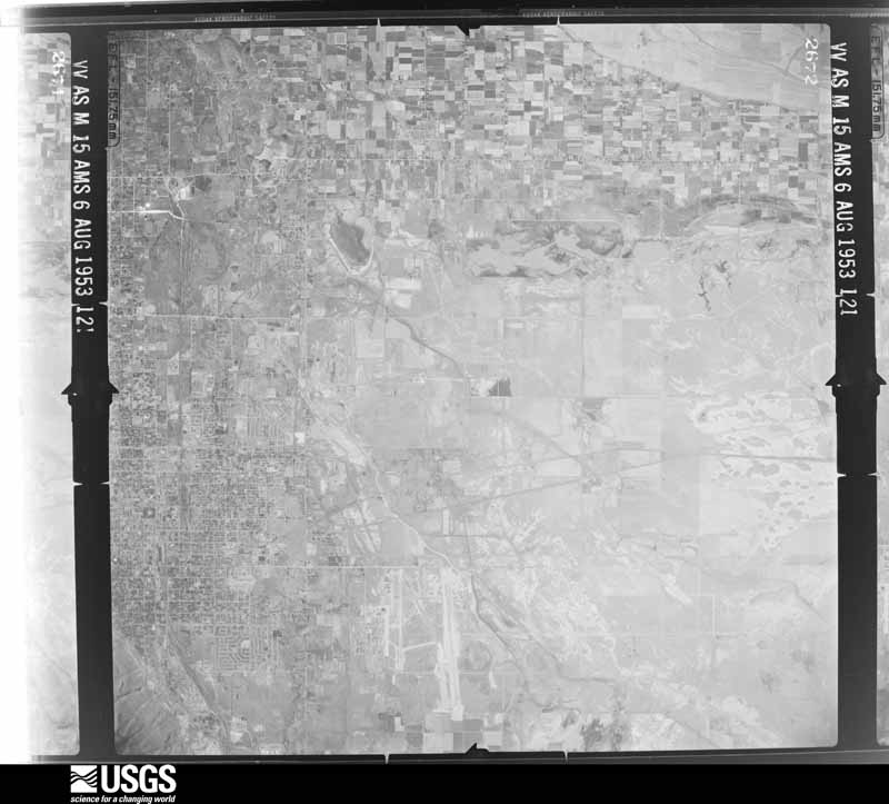 U.S. Geological Survey aerial photograph, 1953-08-06, scale 1:62400