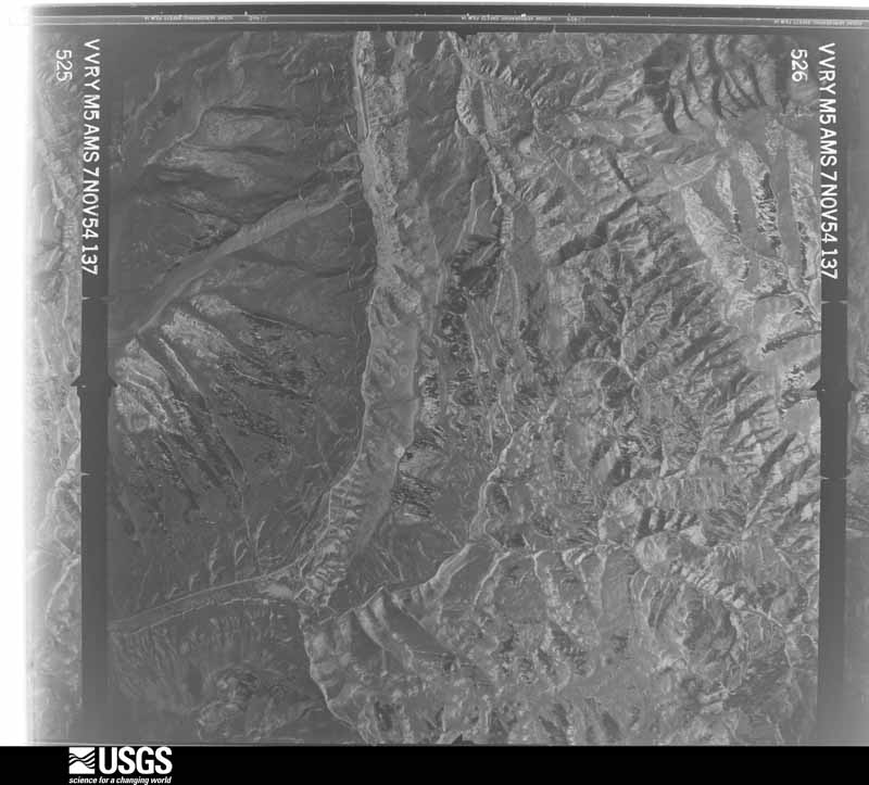U.S. Geological Survey aerial photograph, 1954-11-07, scale 1:60000