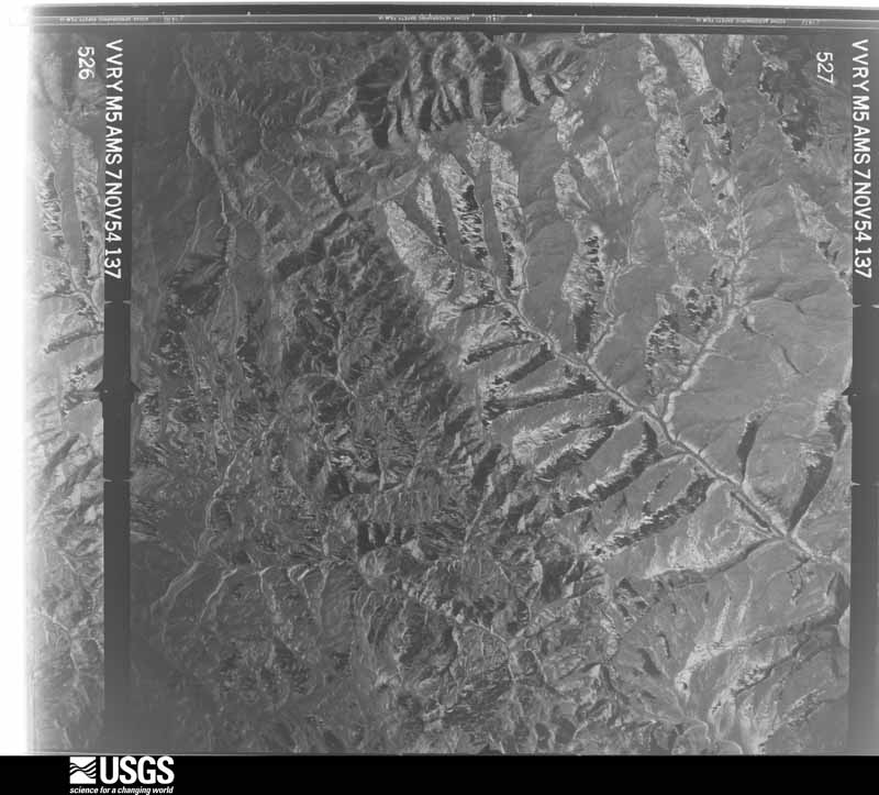 U.S. Geological Survey aerial photograph, 1954-11-07, scale 1:60000