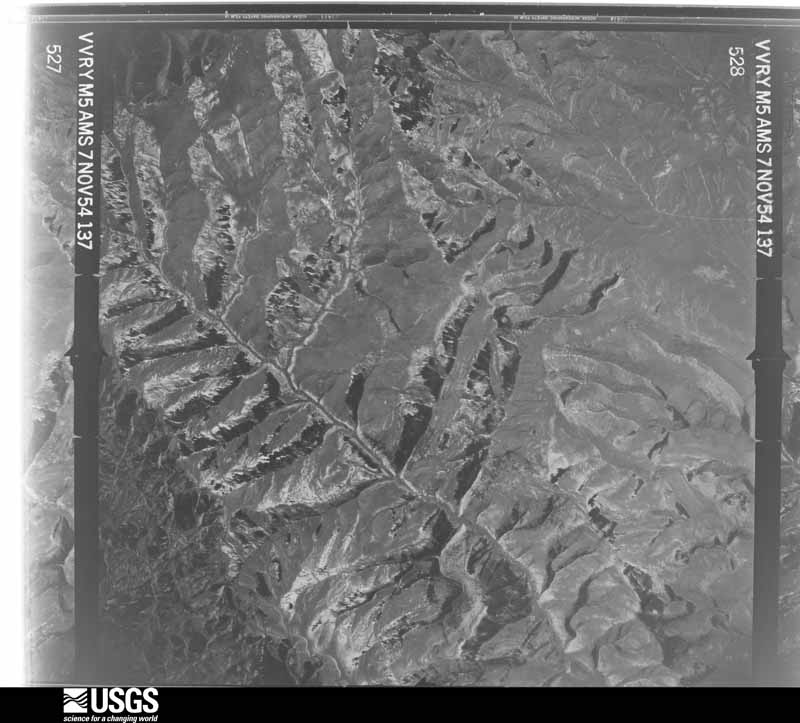 U.S. Geological Survey aerial photograph, 1954-11-07, scale 1:60000