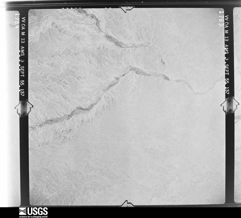 U.S. Geological Survey aerial photograph, 1955-09-03, scale 1:60000