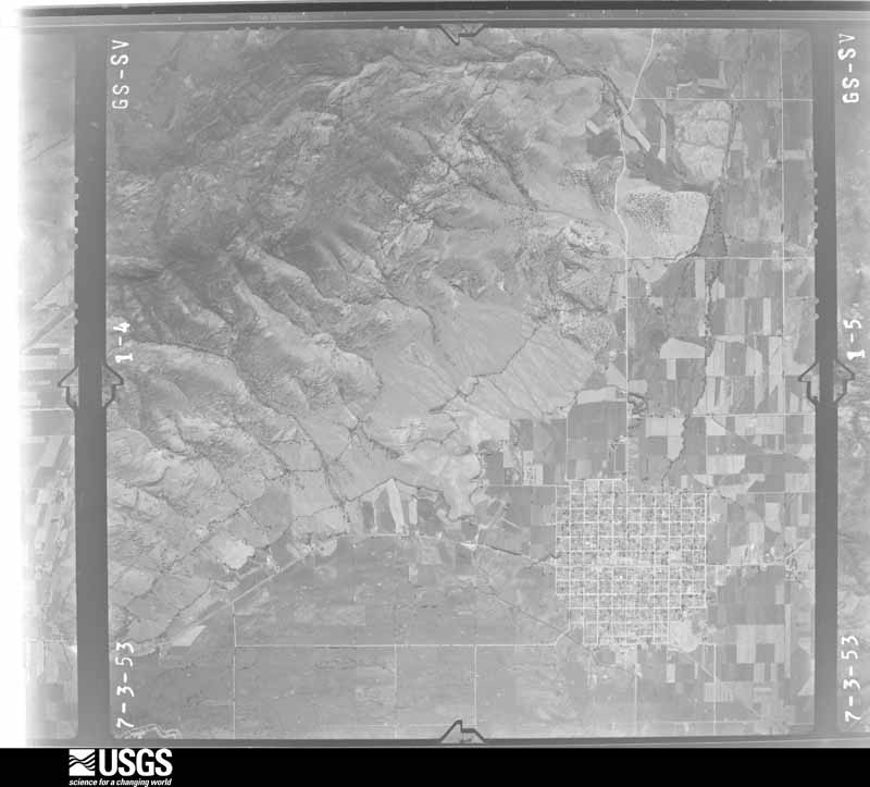 U.S. Geological Survey aerial photograph, 1953-07-03, scale 1:28400