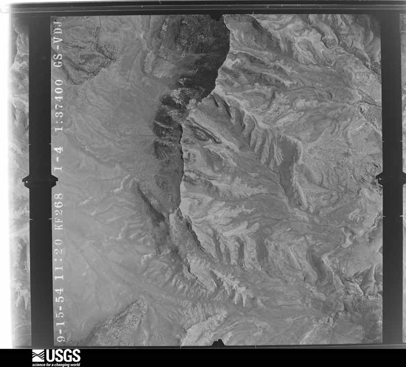 U.S. Geological Survey aerial photograph, 1954-09-15, scale 1:37400