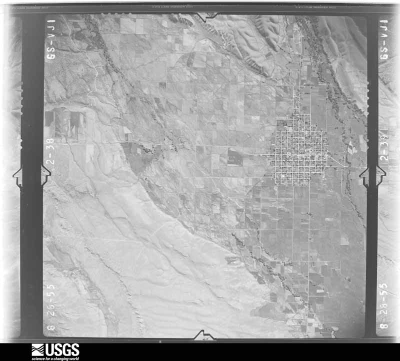 U.S. Geological Survey aerial photograph, 1955-08-28, scale 1:37400
