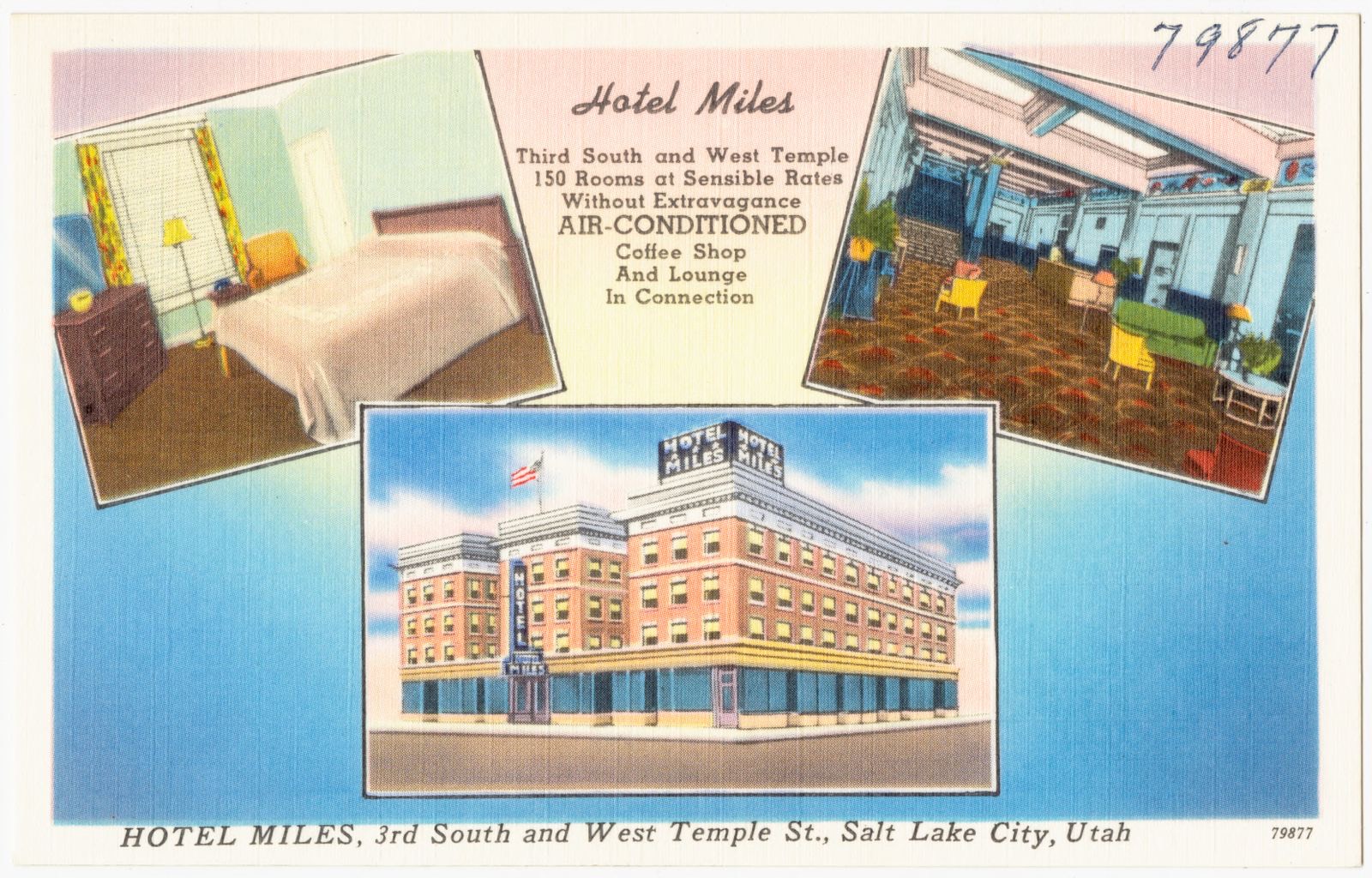 Hotel Miles, 3rd South and West Temple St., Salt Lake City, Utah, Boston Public Library - undated