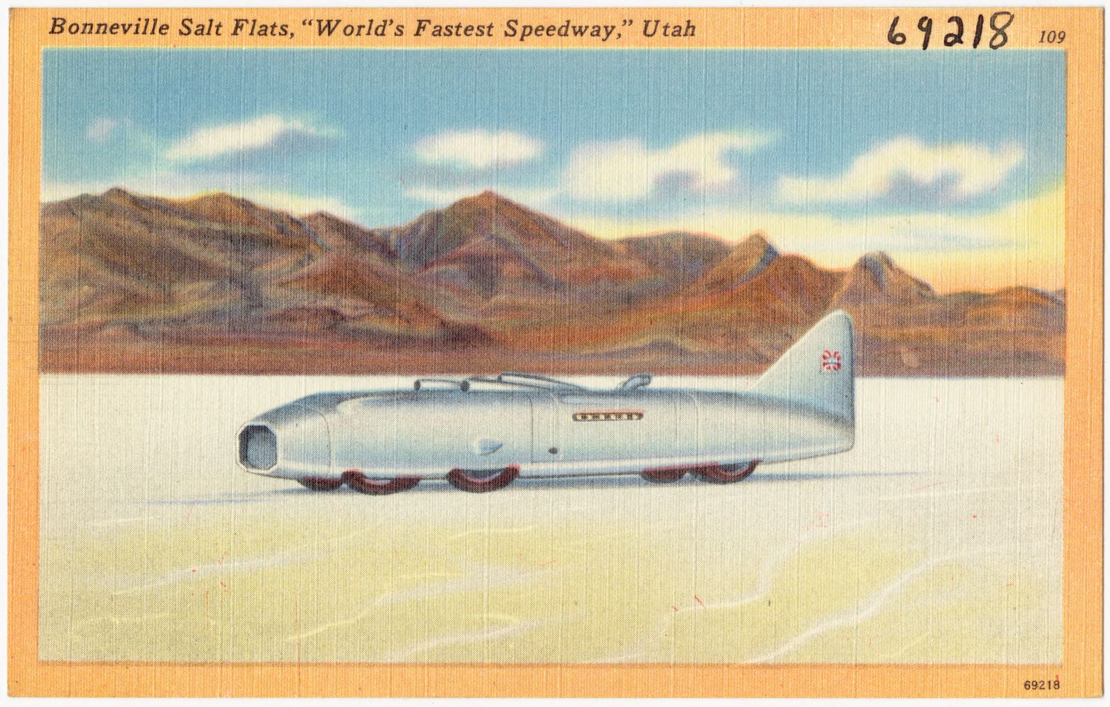 Bonneville Salt Flats, "World's fastest speedway." Utah, Boston Public Library - undated