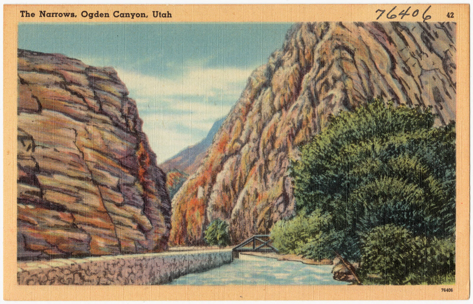 The Narrows, Ogden Canyon, Utah, Boston Public Library - undated