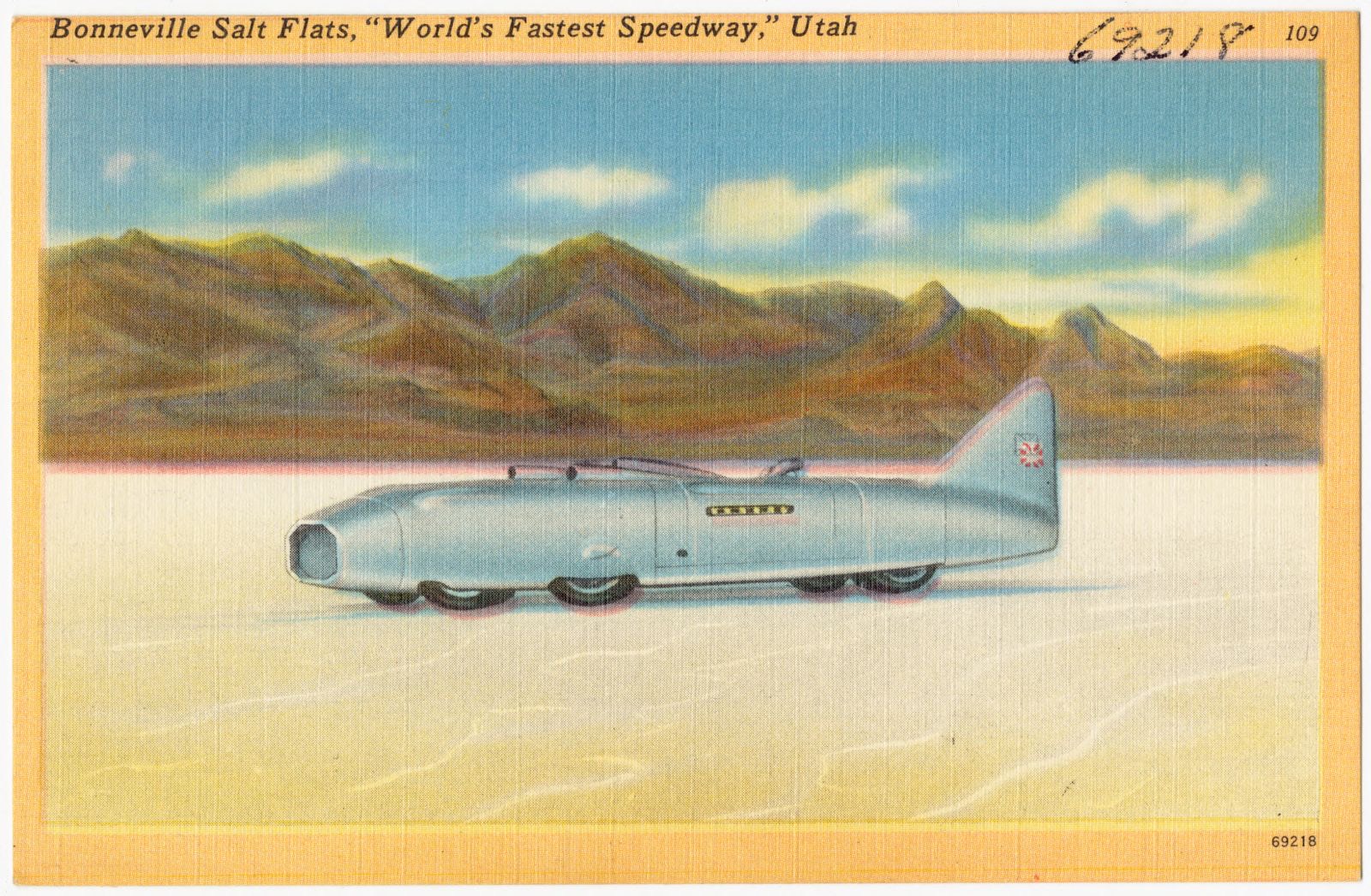 Bonneville Salt Flats, "World's fastest speedway." Utah, Boston Public Library - undated