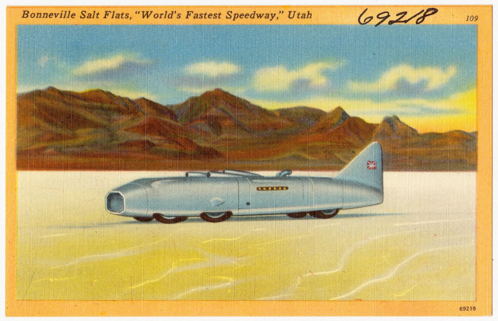 Bonneville Salt Flats, "World's fastest speedway." Utah, Boston Public Library - undated